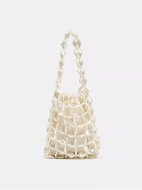 Zara White Small Beachy Resort Bridal Purse